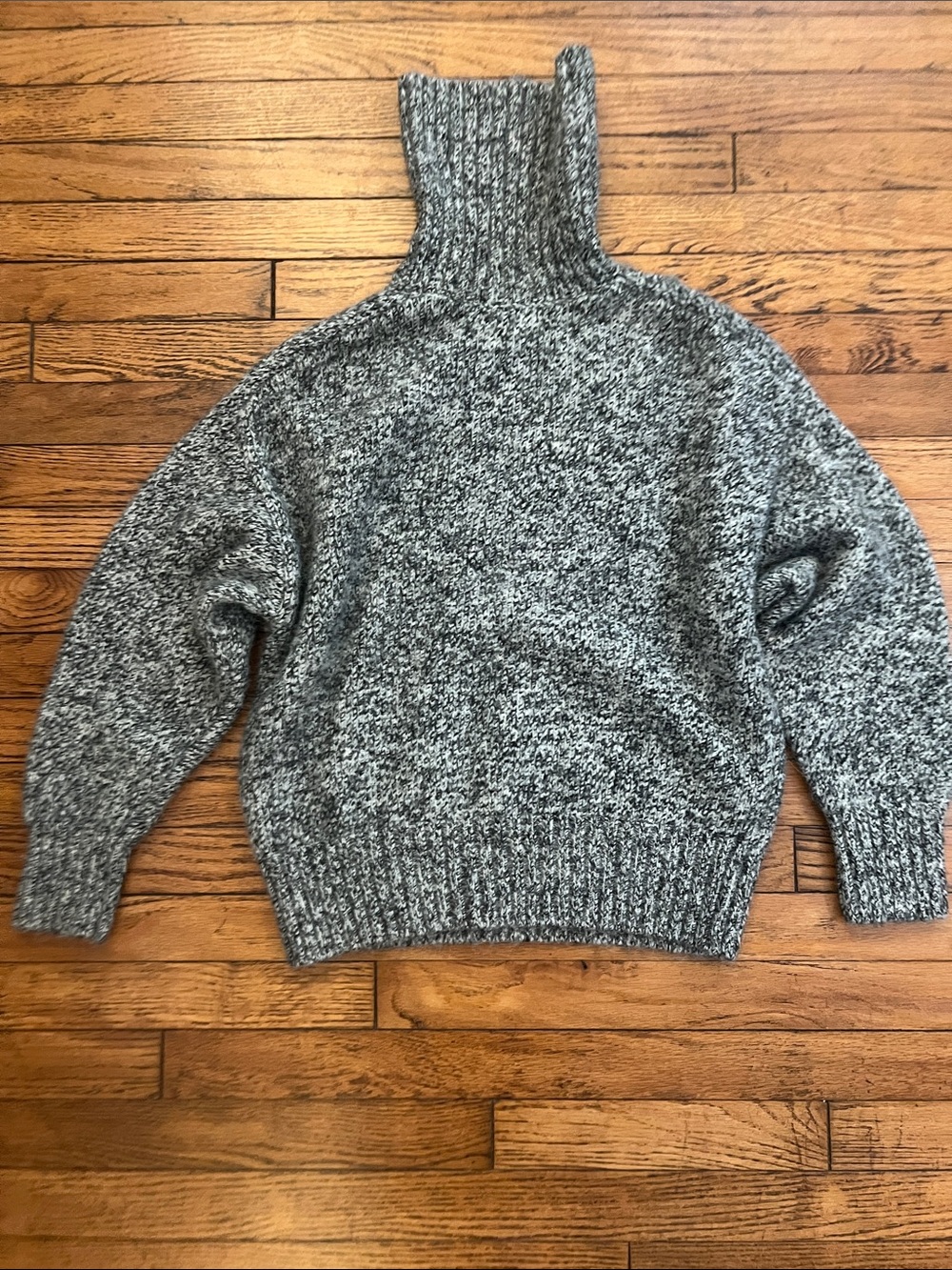 Zara Speckled Charcoal High Neck Sweater